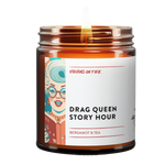 This is a candle called Drag Queen Story Hour. it is Bergamot and tea scented and available for sale on this website for $22.