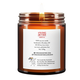 AI Updated Alt Text
AI Updated Alt Text
100%
12
D1
Back label of amber glass candle jar showing product details for Virgins On Fire Candle Co, a funny candle, gay-owned small business in Brooklyn, NY. 100% soy wax, handmade in Brooklyn, 45-50 hour burn time, non-toxic, 9oz size. Features Virgins on Fire Candle Co. branding, contact information, and cartoon flame mascot with rainbow flag. Includes a note about being handmade by a gay man rather than a corporation with a rainbow logo 30 days out of the yea