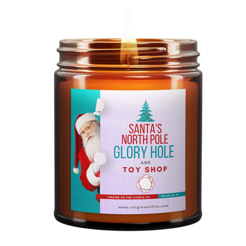 Santa's North Pole Glory Hole and Toy Shop Candle