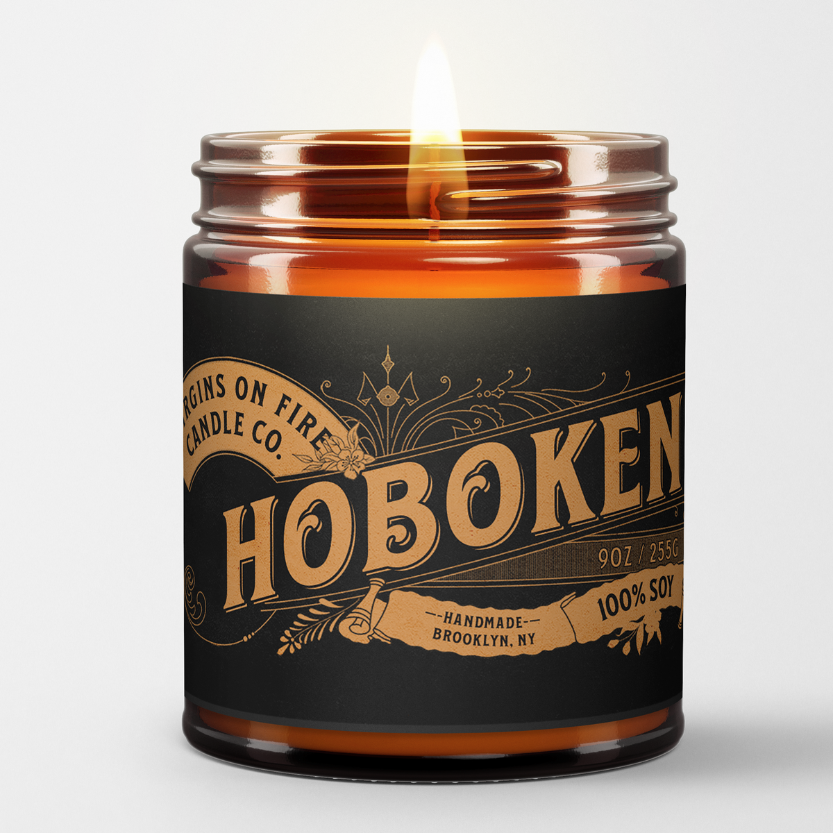 HOBOKEN Candle Vintage Handmade Brooklyn, NY Candle, 100 Soy Wax
