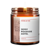 Seedy Roadside Motel is the name of a candle from Virgins On Fire Candle Co. It's for sale on this website.