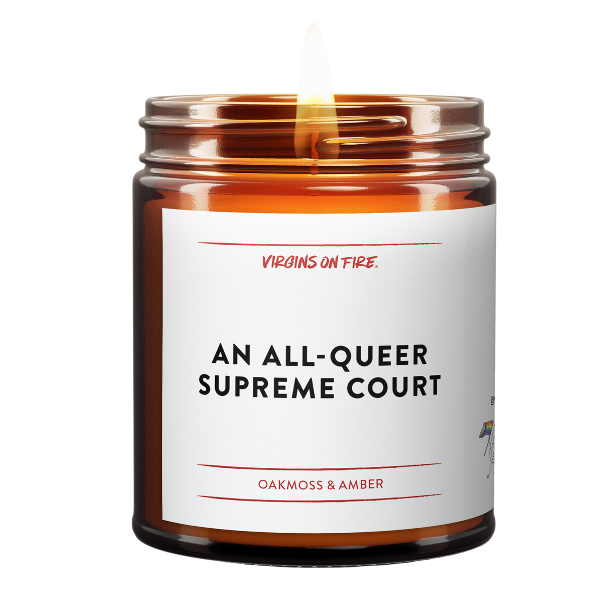 Oakmoss and Amber LGBTQ+ Gay Candle from Virgins On Fire Candle Co.