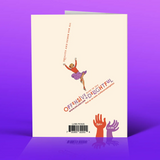 Product packaging with colorful design on a purple background
