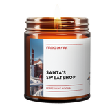 Funny Christmas Candle called Santa's Sweatshop