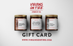 photo promoting virgins on fire candle co gift cards. 