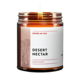Desert Nectar is an aloe and agave is a candle scent from Virgins On Fire Candle Co. it is leather scented. 100% soy wax. Handmade in Brooklyn, NY. This is a gay-owned small business. LGBTQ owned. Edit alt text  Edit alt text
