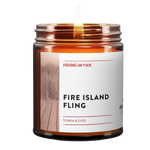 Fire Island Fling is the name of a candle from Virgins On Fire Candle Co. 