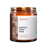 Santa's First Wife candle from Virgins On Fire Candle Co.
